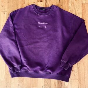Acne Studios mens purple cotton French terry sweatshirt.